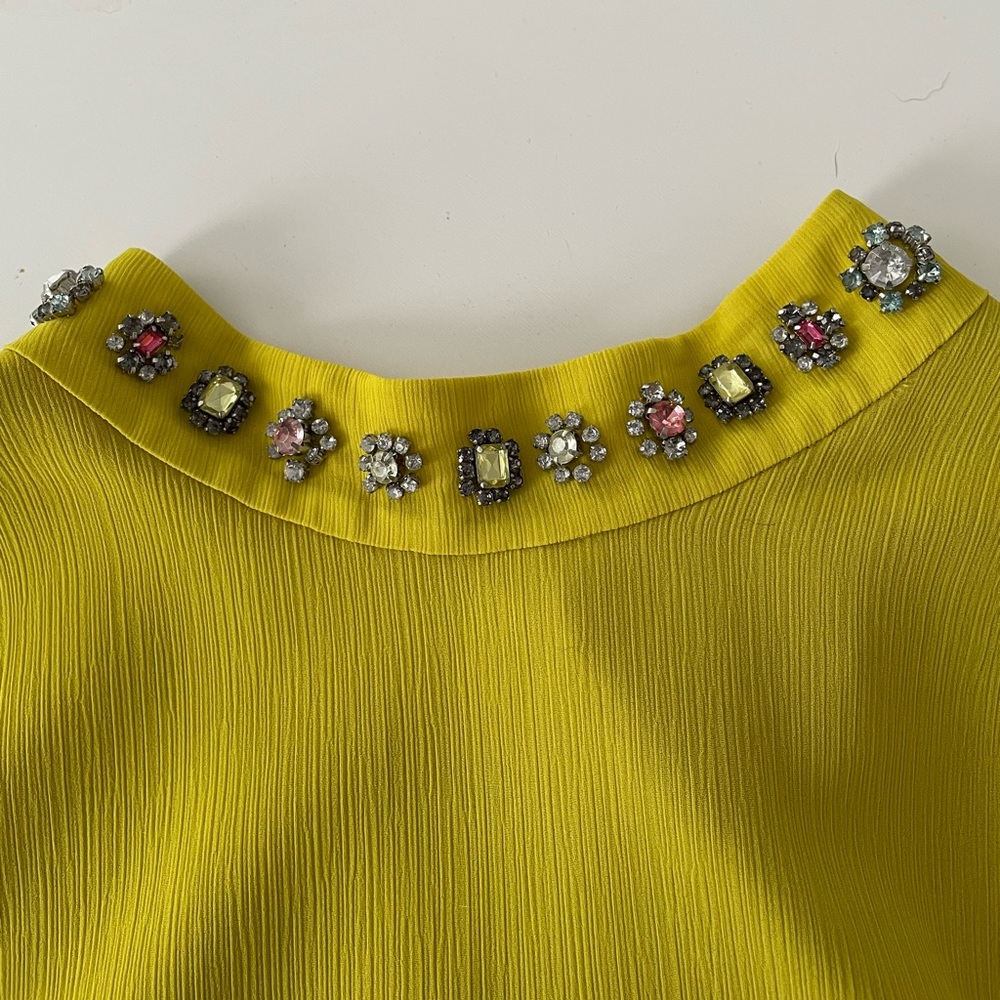 J.Crew Sleeveless Peplum Top with Jeweled Neckline